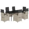 VidaXL Ensemble à Manger de Jardin avec Coussins 7 pcs, Table et Chaises avec Dossier Réglable, Meubles d'Extérieur, 3212849