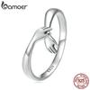 BAMOER романтические кольца на палец с открытыми руками для женщин, стерлинговое серебро 925 пробы, европейское простое регулируемое кольцо-защитник для девочек, ювелирное изделие, подарок