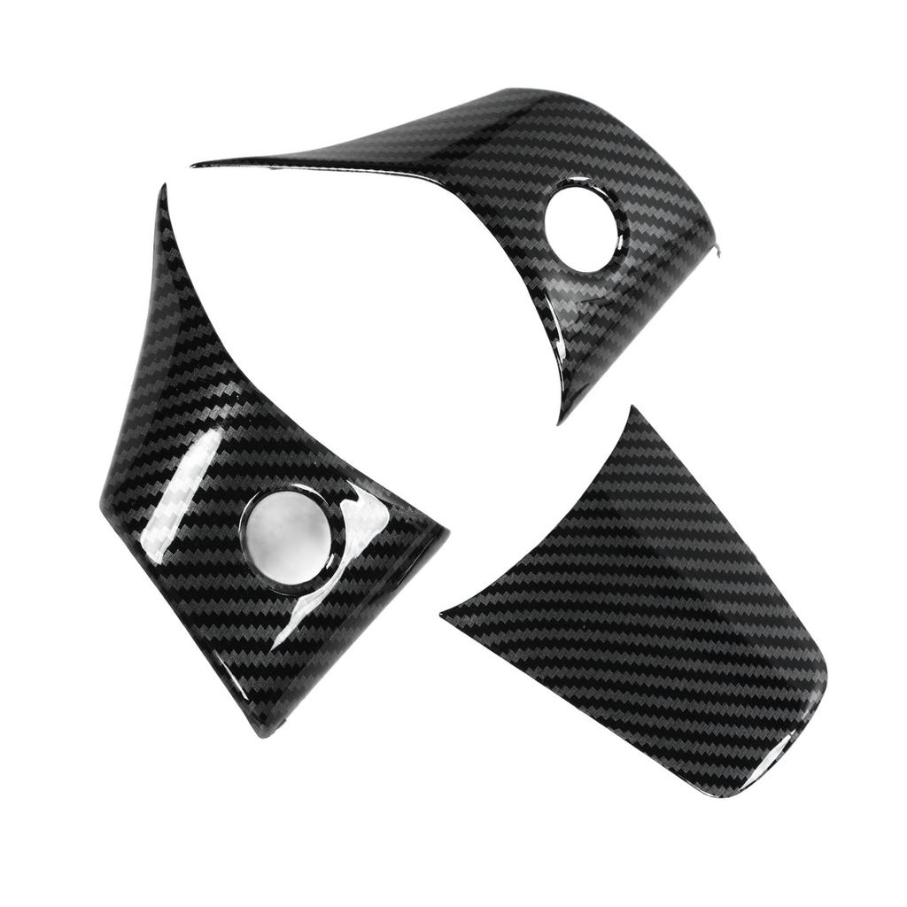 3Pcs Steering Wheel Cover Patch Interior Accessories Replacement for Tesla Model 3 Or Y 2021 To 2023 Carbon Fiber Look