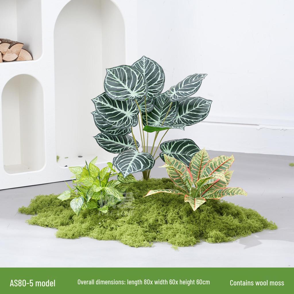 Luxury Faux Green Plant and Flower Decor - Indoor Moss and Grass Clusters for Elegant Landscaping.