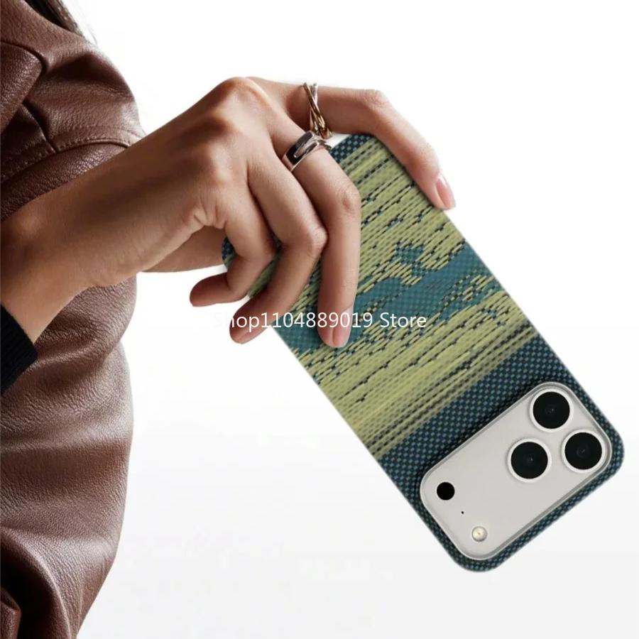 Для MagSafe Углеродное волокно для iPhone 17 Pro/17 Pro Max Защита объектива Арамидное волокно Чехол для iPhone 17 Pro Магнитный чехол
