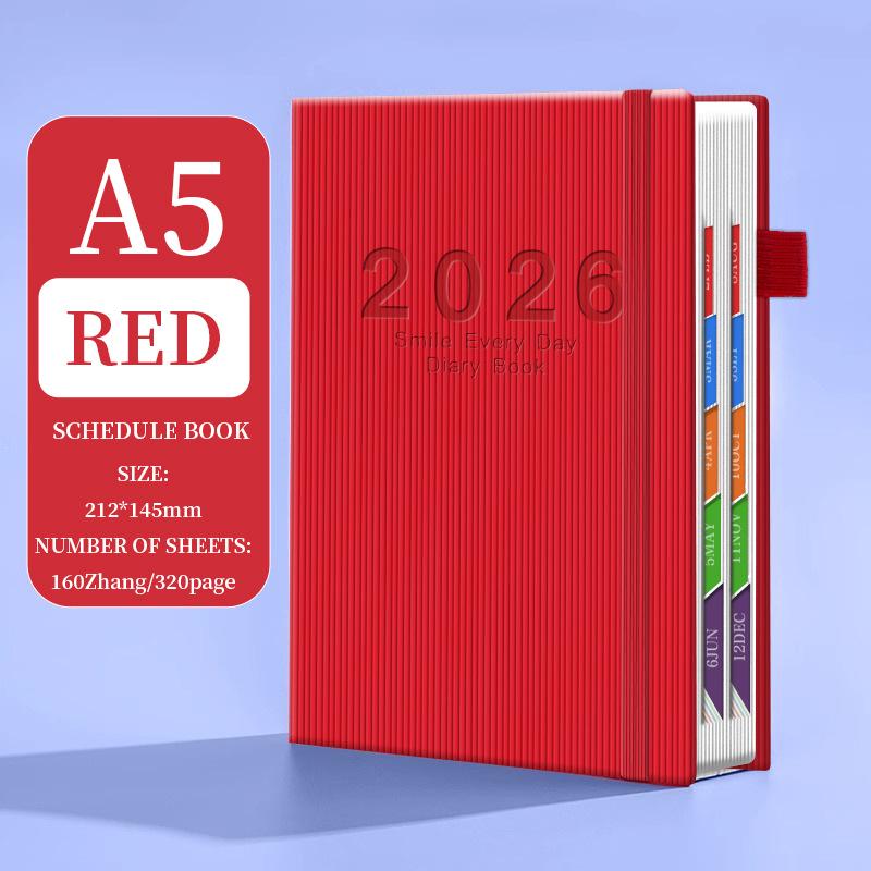 Ежедневник 2026 Планировщик эффективности: Новая модель ручного переплета, сувенирная лента, канцелярский ежедневник для эффективного использования в офисе