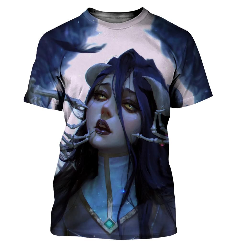 Overlord Anime T-Shirts Albedo Sexy Girl 3D Print Streetwear Men Women Fashion Oversized T Shirt Harajuku Tees Tops Clothes