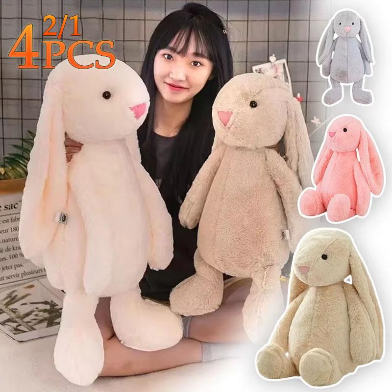 1-4PCS Plush Bunny Doll Children's Sleepy Soothing Doll Rabbit Dolls Shy Pink Rabbit Doll Children Gift Bedroom Plush Ornament