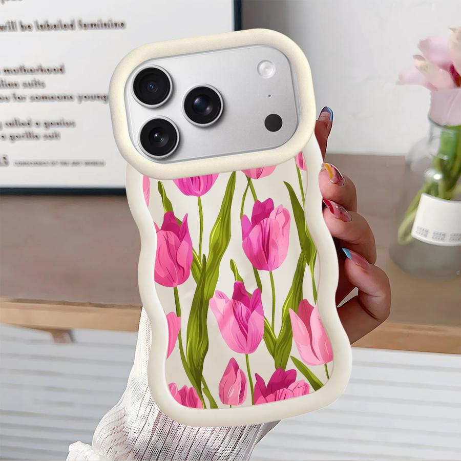 Простой чехол-накладка с мягким цветочным рисунком для iPhone 16 Pro Max 17 Air 11 XR 8 14 12 13 15 Plus