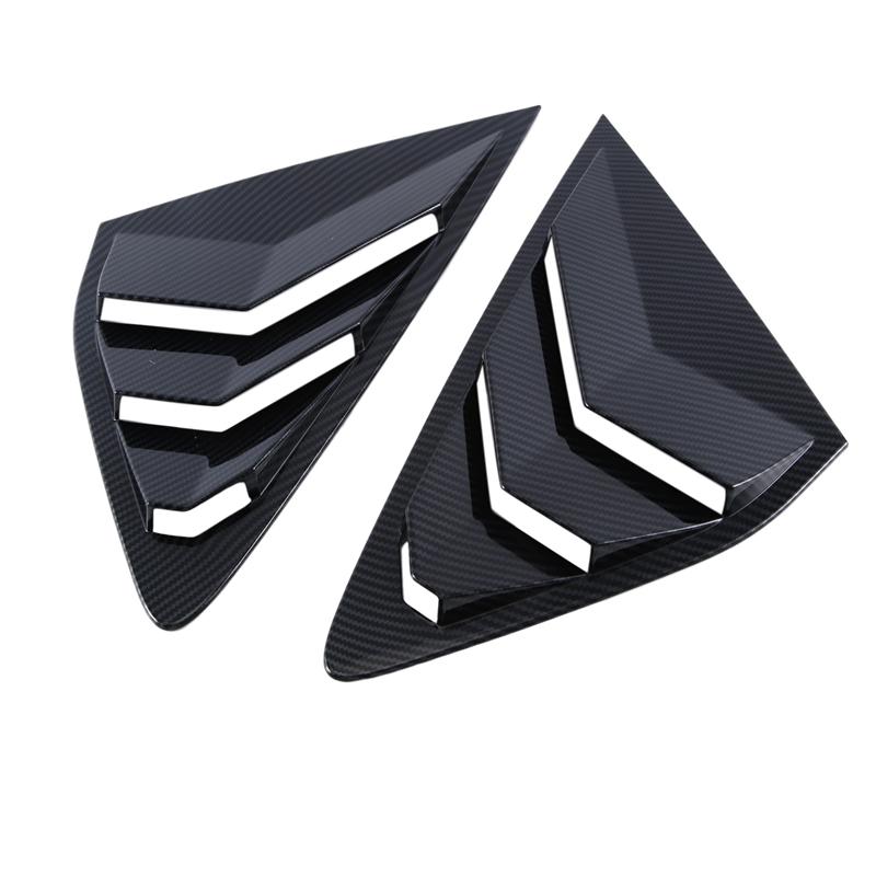 2PCS Car Rear Side Vent Quarter Window Louver Shutter Cover Parts Accessories For Honda Accord Carbon Fiber Look