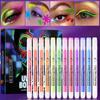 Dual Tip UV Glow Face Body Paint Marker Two Color Lumino Makeup Pen Temporary Tattoo DIY Graffiti Marking Pen for Party Cosplay
