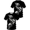Быстросохнущая футболка 2025 Лето 3D принт черепа футболка Повседневная с коротким рукавом круглый вырез Тропический стиль Дышащая Отлично подходит для лета а
