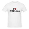I Love Zendaya Graphic Tee Cotton Mens Womens T shirt Vintage Streetwear