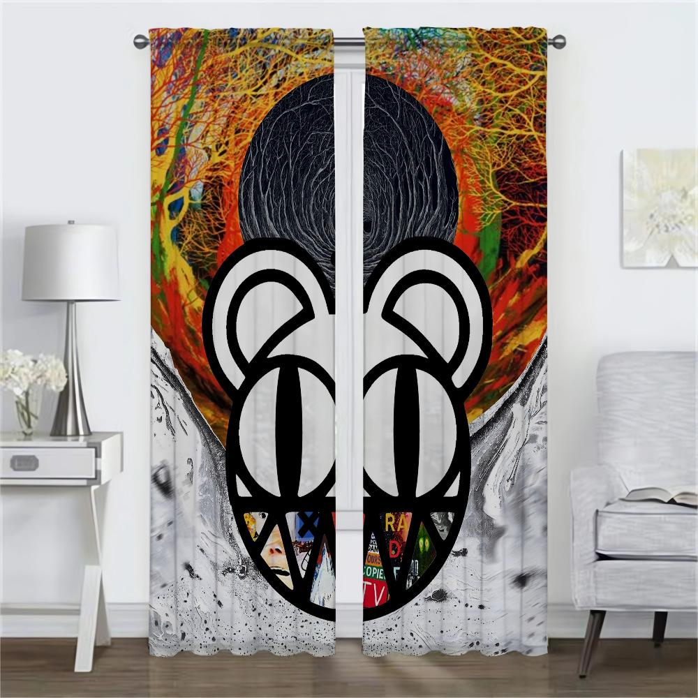 Тюль Radiohead для спальни, гостиной, занавески для украшения кухни на Хэллоуин, занавески для камеры, домашний интерьер, 2 шт.