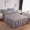 Floral Printed Bedspread Bedskirts Set 3PCS Bed Fitted Sheet With 2 Pillowcases Soft Breathable Bed Mattress Cover Protector Mat