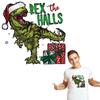 Dinosaur Christmas Punk Patch Heat Press Appliqued Parches Ropa Diy Hoodies Clothes Stickers Thermal Patch Christmas Gift