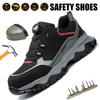 New Fashion Rotating Button Safety Shoes Men Anti-smash Anti-puncture Work Shoes Men Sport Shoes Anti-slip Protective Boots