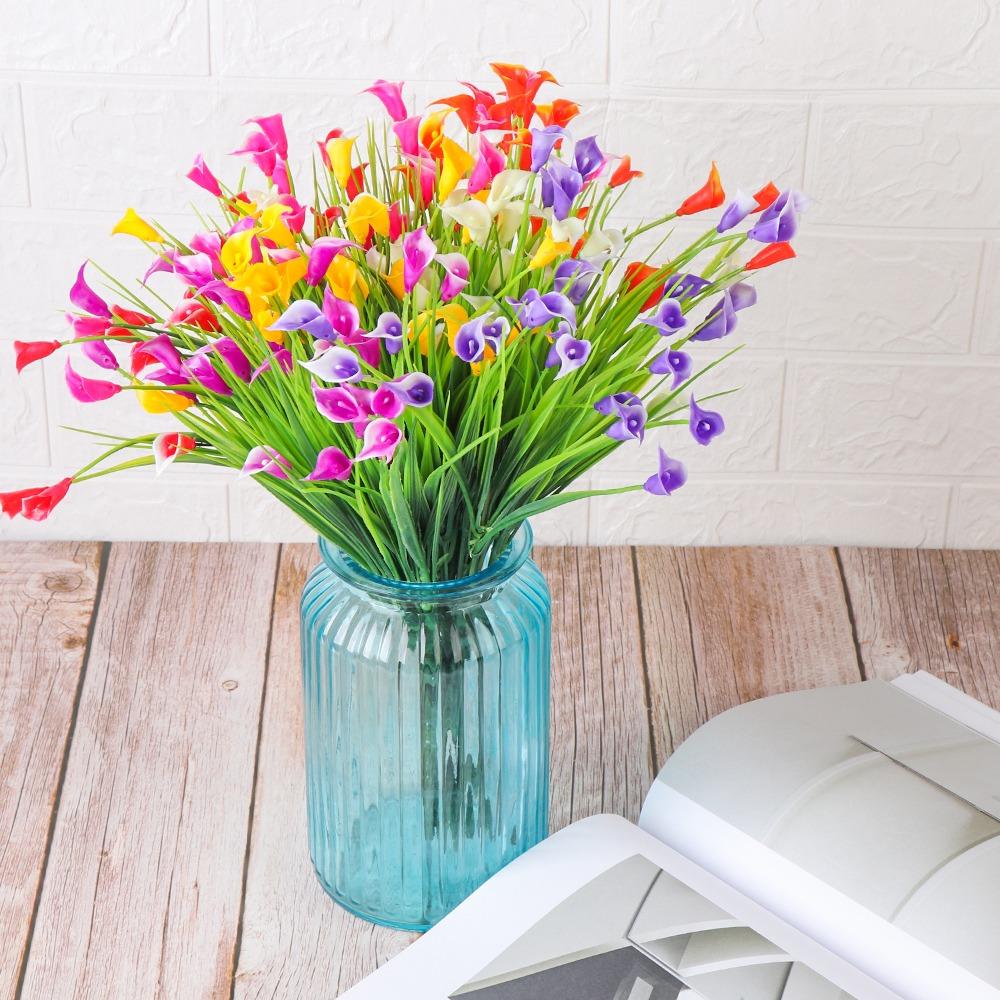 Пластиковая мини искусственная калла цветочная композиция 25 головок/букет новые искусственные растения украшение стола