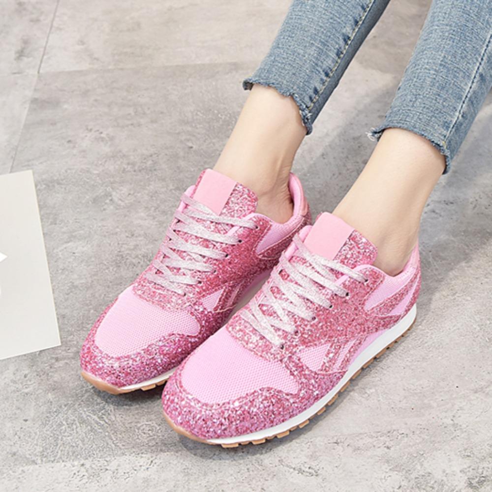 Женские блестящие кроссовки на плоской подошве, повседневная блестящая вулканизированная обувь, женская сетчатая обувь на шнуровке, удобная платформа размера плюс, модная женская осенняя обувь