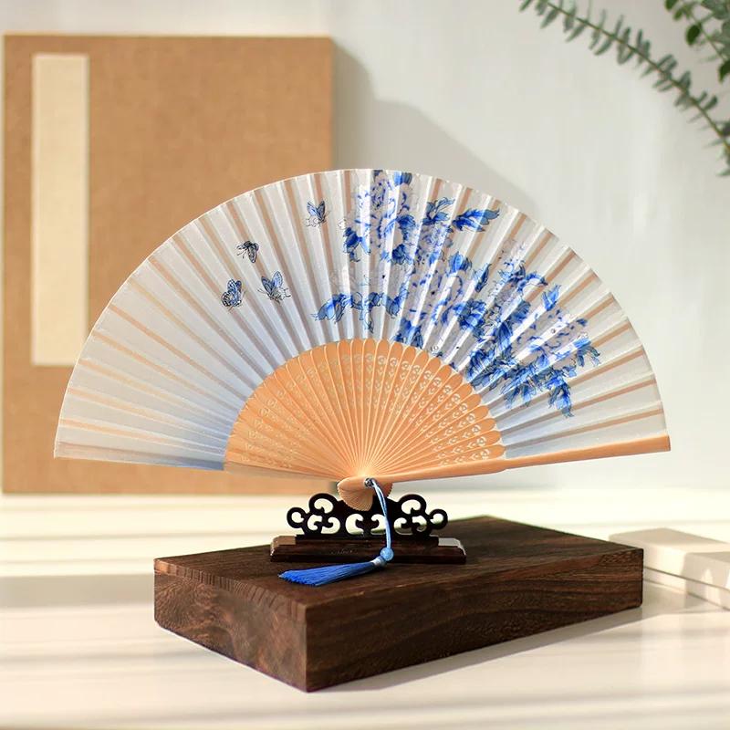Chinese Style Han Costume 6-Inch Small Fan Folding Fan Fairy Chinese Ancient Style Women's High-Looking Summer New Chinese Style Folding Fan