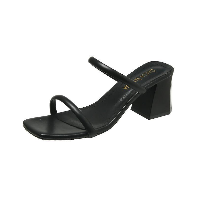 Французские туфли на маленьком каблуке, классные женские туфли, весна-лето 2025, новые босоножки на высоком каблуке с квадратной головкой