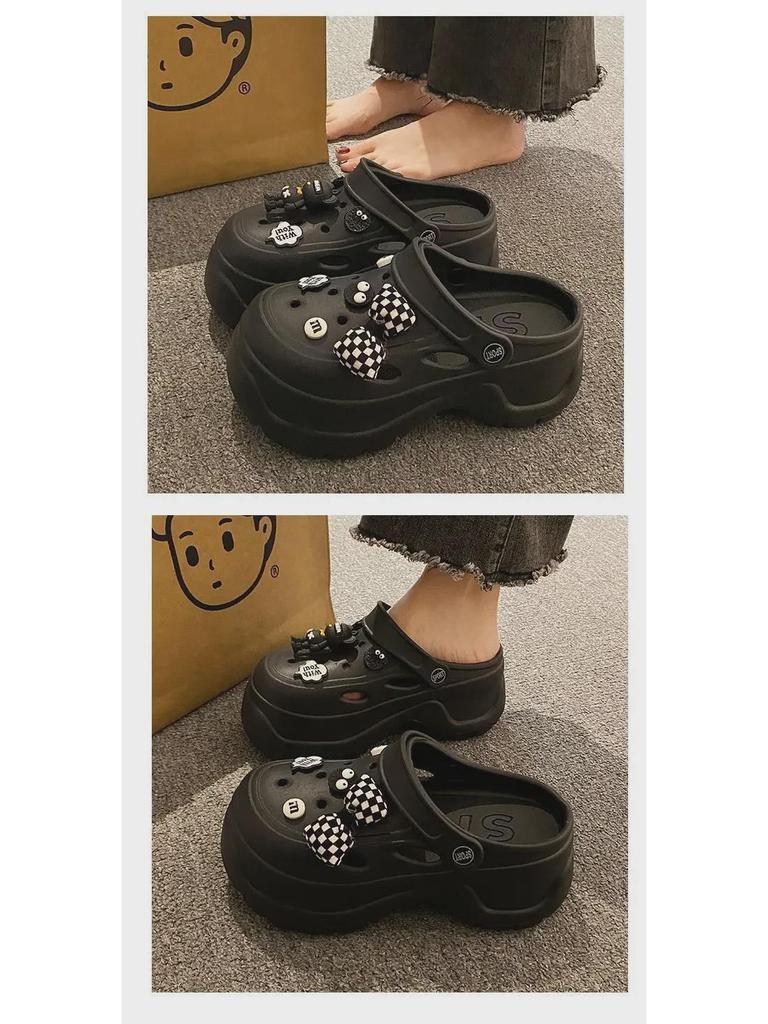 Женские пляжные тапочки EVA 2024 года на толстой подошве с нескользящим закрытым носком