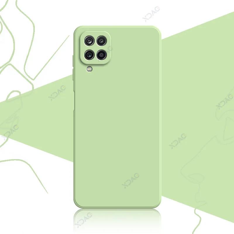 Модный чехол для телефона Samsung Galaxy A12 A22 4G 5G SamsungA12 SamsungA22 квадратный жидкий силиконовый мягкий задний чехол-щиток