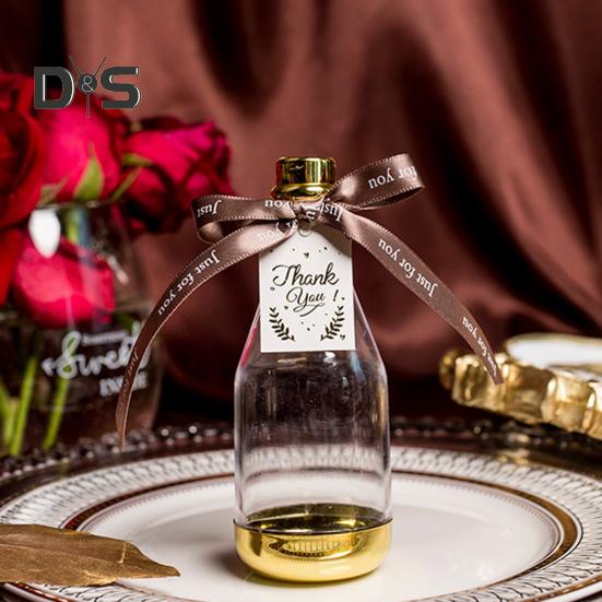 10 шт., золотисто-серебряная мини-коробка для конфет, имитация бутылки шампанского, красивая праздничная мини-коробка для конфет на детский праздник