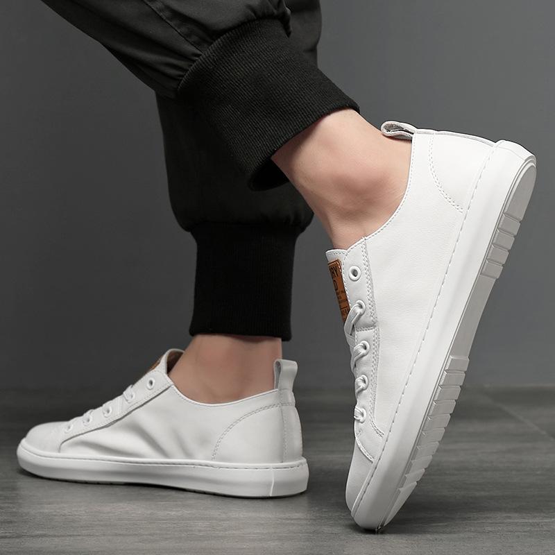 Man Shoe Little White Shoes Spring/Summer New Low Top Men Casual Shoes Breathable Genuine Leather Men's Shoes Designer Loafers