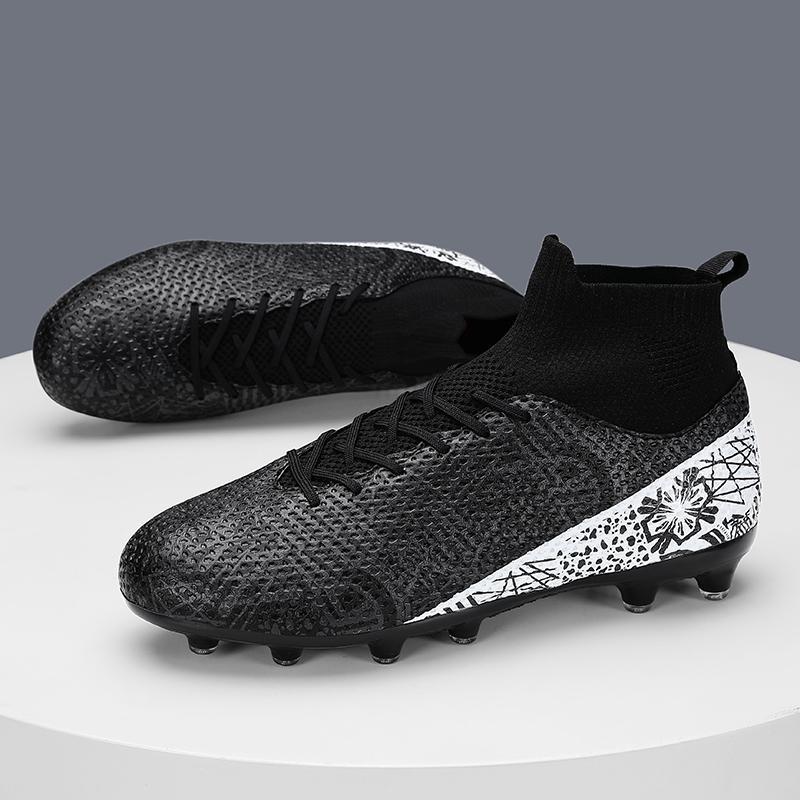 Новые футбольные бутсы мужские детские с шипами большого размера высокие для старшеклассников спортивные для соревнований и тренировок