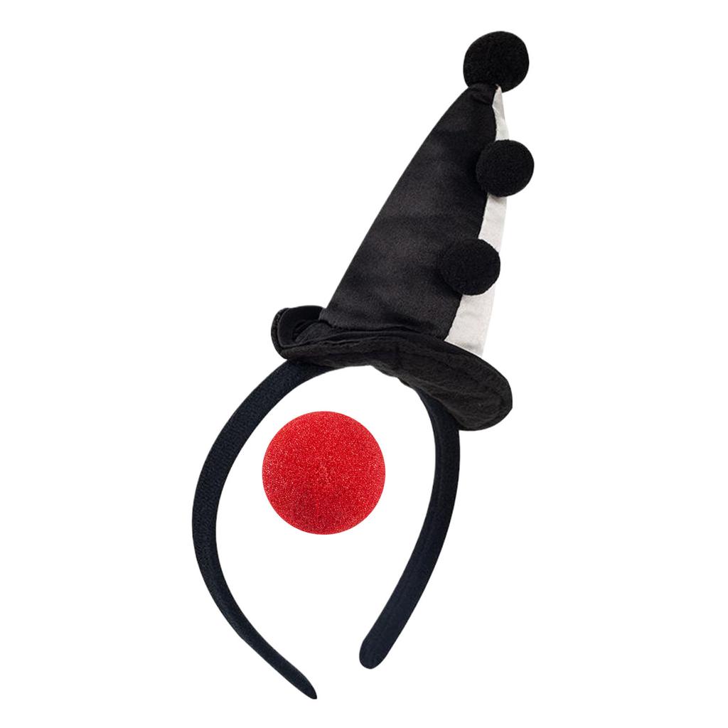 Colorful Clown Headband With Nose Set Costume Cosplay Accesories For Carnival Birthday Parties And Dress Up Event