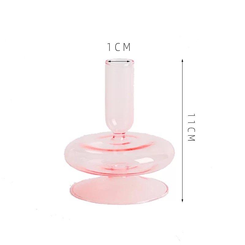 Floriddle Taper Candle Holders Glass Candlesticks for Home Wedding Table Decoration Glass Vase Table Bookshelf Candles Stand