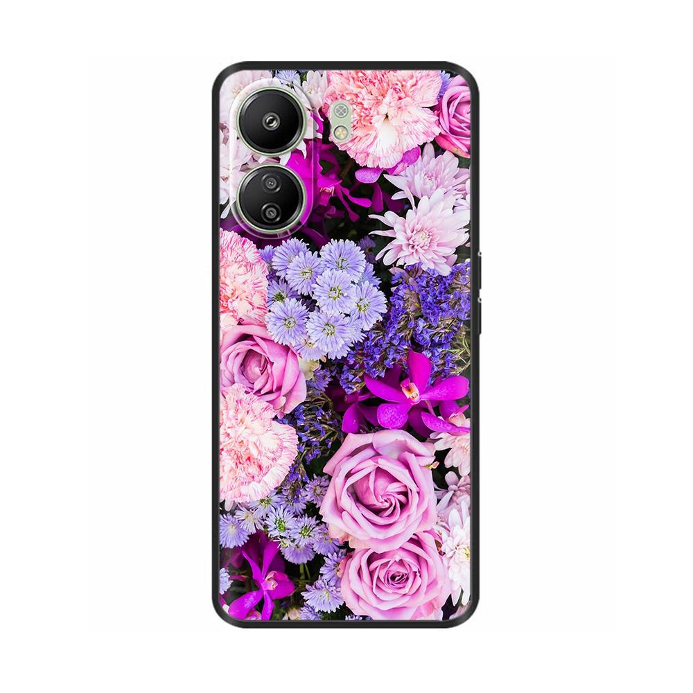 Чехол для Poco C65 Силиконовый чехол для Xiaomi POCO C 65 4G Чехол Сердце Бабочка Полная защита Мягкий жидкий силикон Чехол для телефона
