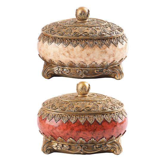 Винтажная шкатулка для украшений с крышкой, большой емкости, пылезащитная, элегантный декоративный органайзер, овальная шкатулка для безделушек