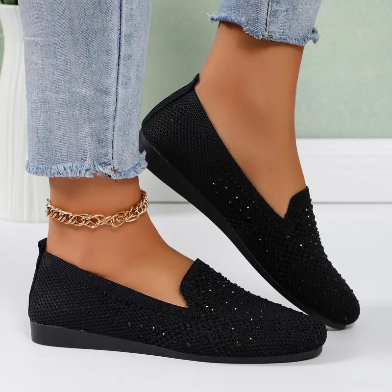 2024 Новая верхняя одежда весна-осень, дышащие и удобные женские туфли на плоской подошве, универсальная женская обувь