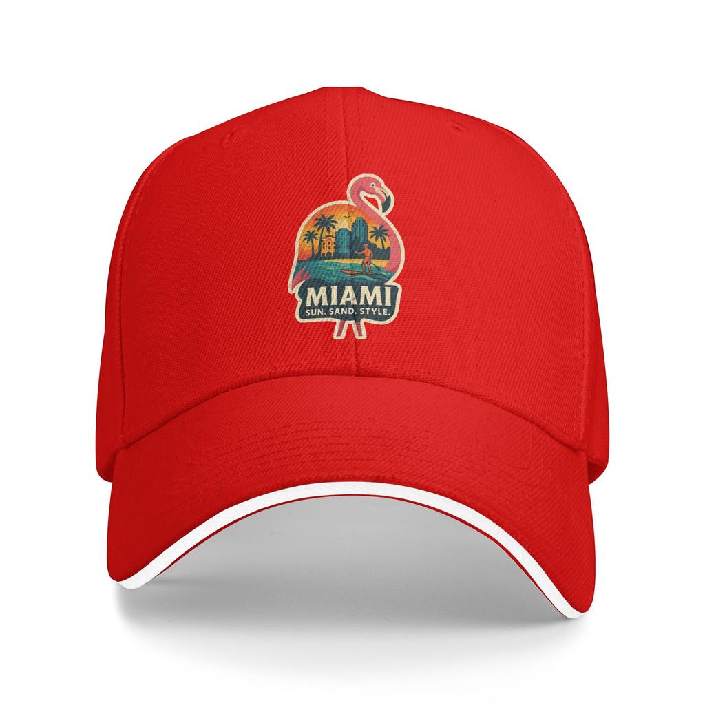 Miami Flamingo Baseball Cap  Kpop Rock Sunscreen Trucker Hat Men Women Classic Custom DIY Baseball Caps