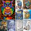5D DIY Round Diamond Painting Animal Diamond Embroidery "owl" Mosaic Picture Mosaic Rhinestone Cross Stitch Kit Decoration Gift