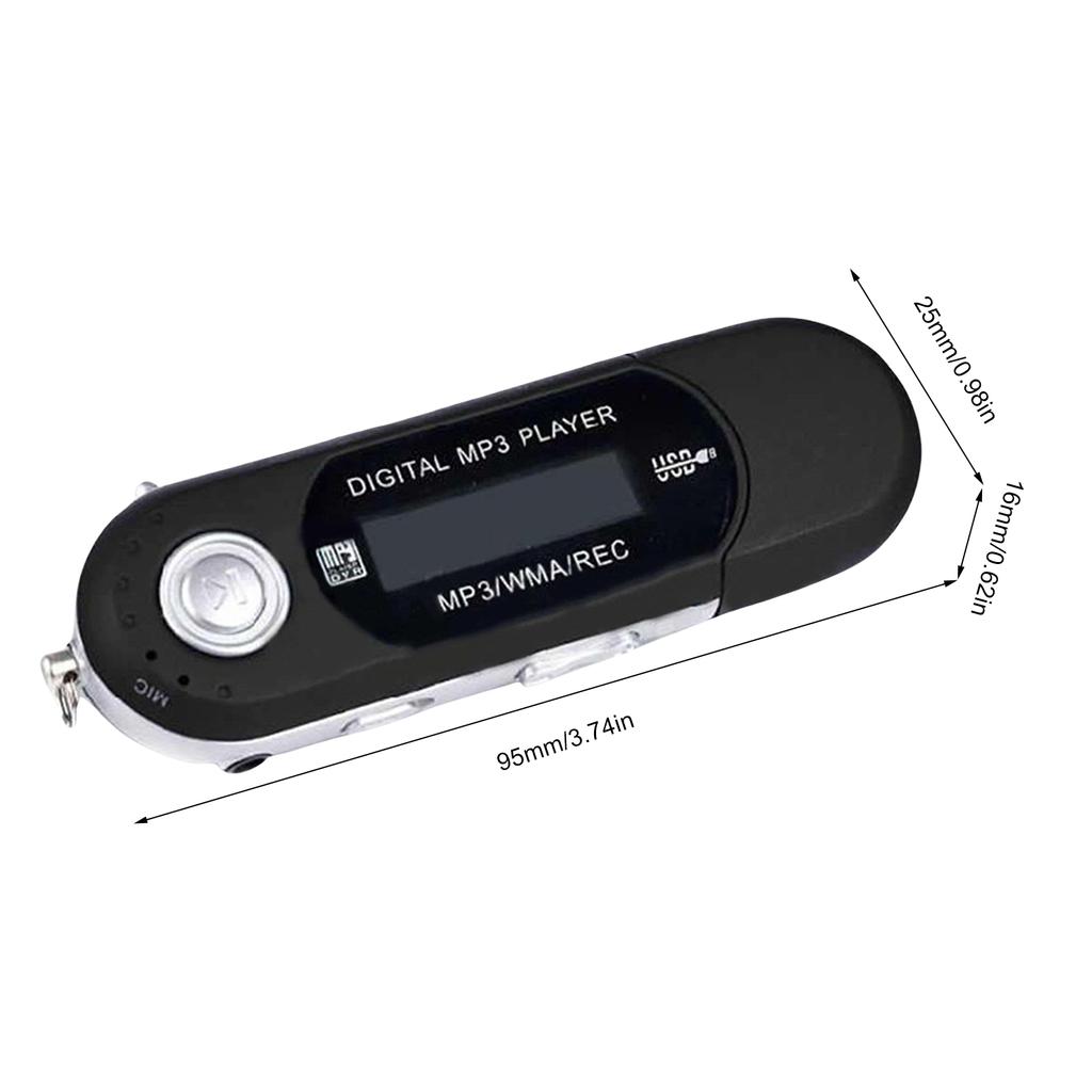 Portable Usb Mp3 Music Player With Digital Lcd Screen 4g Or 8g Storage Rechargeable Mini Mp3 Players With Fm Radio Function