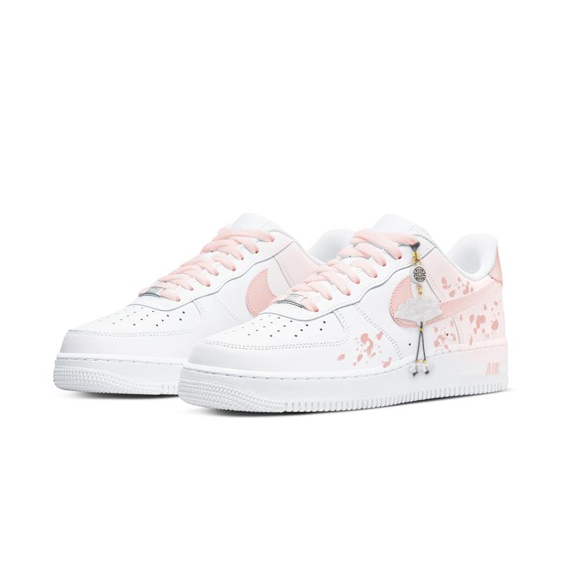 Nike Nike Air Force 1 Нескользящие Устойчивые к истиранию Низкие Кеды для скейтбординга Женские Розовый Белый DD8959-100(Команда598-)