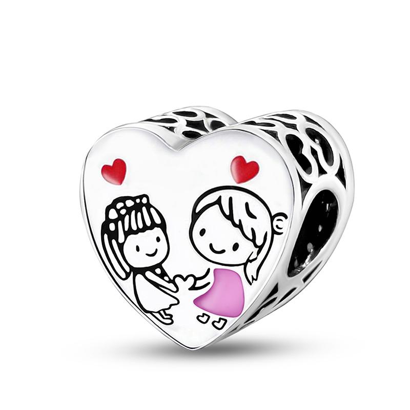 Copper Starry Red Love Heart Sunflower Charms Bead Fit Diy Bracelet Bangle Making Gift Of High Quality Jewelry