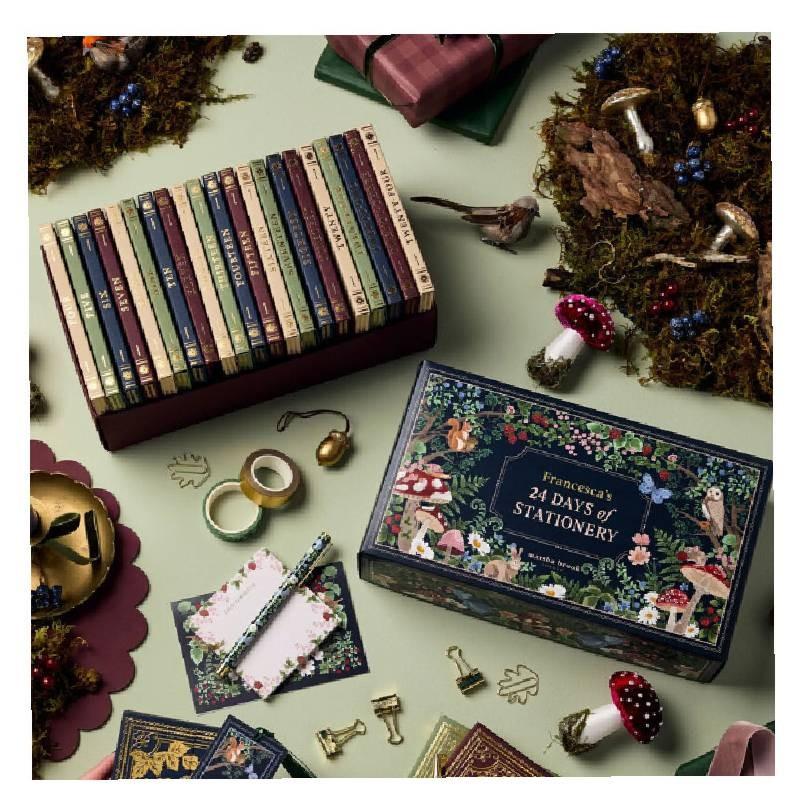 24 Дня Канцелярский Адвент-календарь Золотое Тиснение Бланк Рождество Для