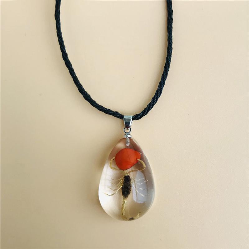 Готическое ожерелье из смолы со скорпионом для женщин, винтажное ожерелье с изображением насекомых, эстетические украшения