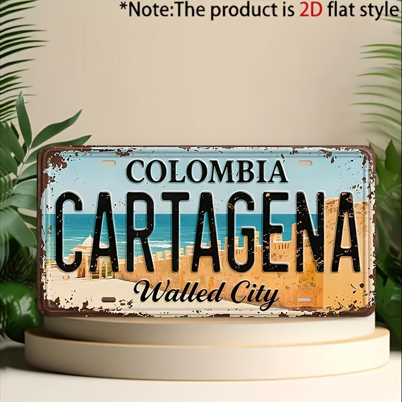 Cartagena Colombia Walled City Retro Historic Aluminum Tin Sign Wall Art Decor for Garage Bar Man Cave D Flat Printing Metal