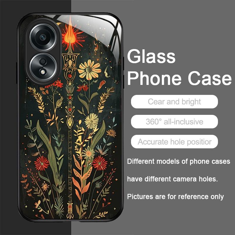 Эстетичный чехол из закаленного стекла с рисунком подсолнухов и луны для OPPO Realme 14 13 12 11 10 Pro Plus GT Neo3 2 X7 Pro