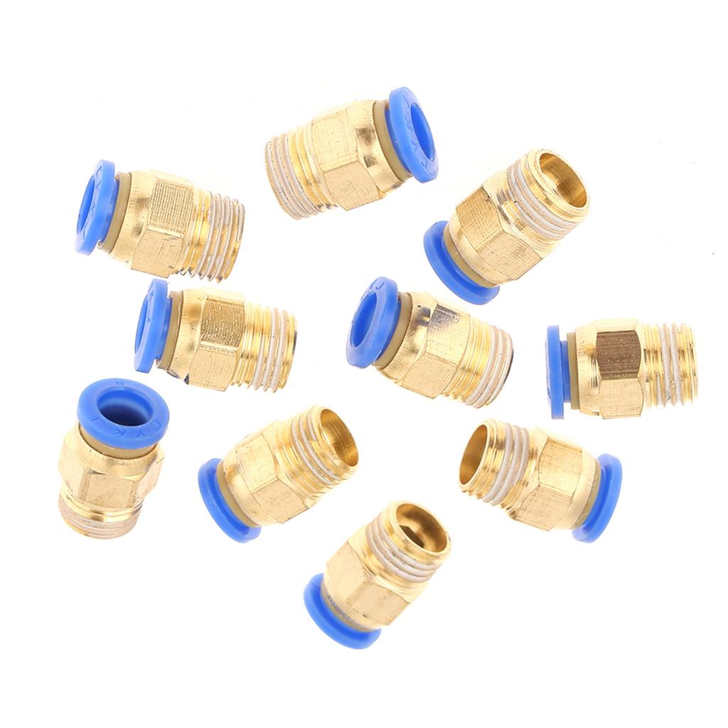 10pcs Pneumatic Quick Connector Air Fittings Adapter 8mm Diameter Thread 1 4BSP Set