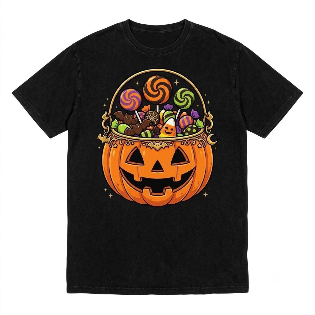 Trick Or Treat Candy Cute Halloween Black T Shirt Gift For Friends 3