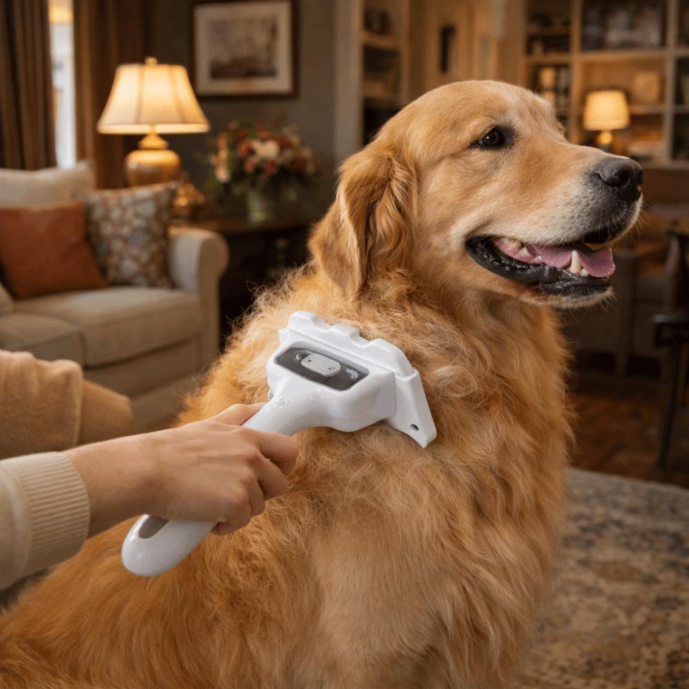 Multi-functional Pet Hair Remover Brush USB Rechargeable Detachable Pet Massage Comb Self-cleaning Long-lasting Battery Life