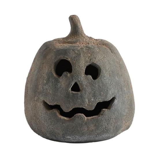 Pumpkin Halloween Decoration Hand-Carved Classic Jack Lantern Fall Decor Farmhouse Table Porch Indoor Ornament