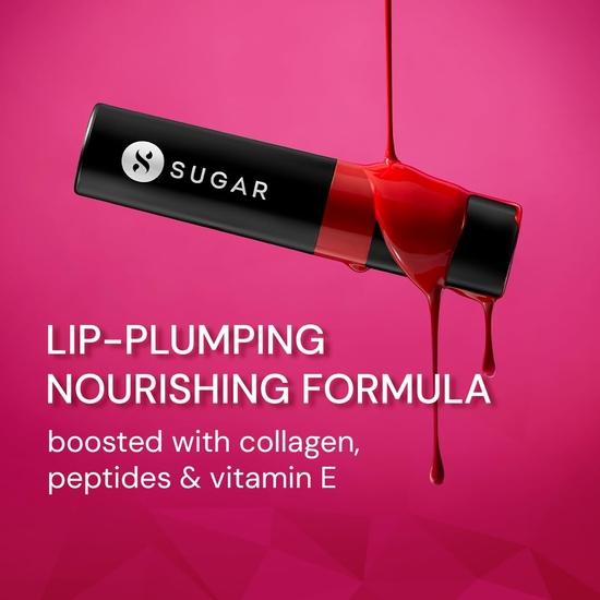 SUGAR Cosmetics Partner In Shine Transferproof Glossy Lipstick | Lasts Upto 24hrs | Transferproof & Smudgeproof - 3ml - 12 Crimson Cognac