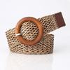 Wild Braided Wooden Buckle Waistband Ladies Dress Cummerbands Weave Waist Band Bohemian Wide Belt