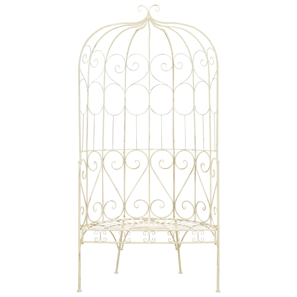 Garden Bench 95 cm Antique White Iron