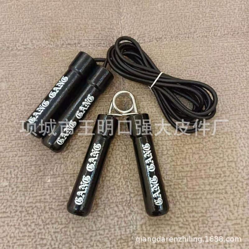 Premium Genuine Leather Jump Rope With Wooden Handles Ball Bearing System Fitness Training Grip