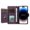 For iPhone 14 Pro Case with Multi-Card Holder and Strap PU Leather Phone Cover Stand