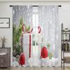 2 Pieces, Christmas Tree Snowflake Gift Ball Curtains -30% Blackout - Suitable for Living Room, Bedroom, Kitchen, Home Decoratio